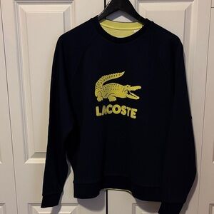 Lacoste Men's Dark Blue Sweater with Yellow Crocodile